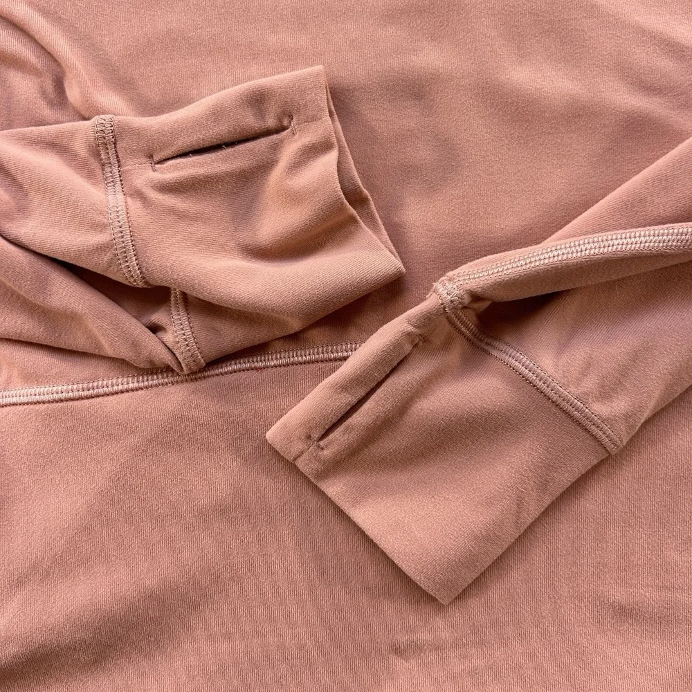 Lululemon Size 4 Coral Ready To Rulu Pullover  With Funnel Neck Thumbhole Pocket